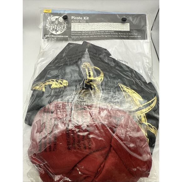 Spirit Halloween Costume Pirate Kit Adult 2X Plus - Picture 10 of 12